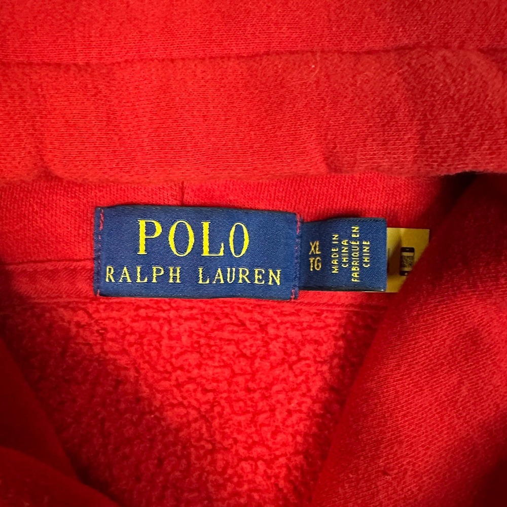 Polo Ralph Lauren Polo Bear Hoodie Mens XL Red Coffee Suit Graphic Sweatshirt - Picture 5 of 8
